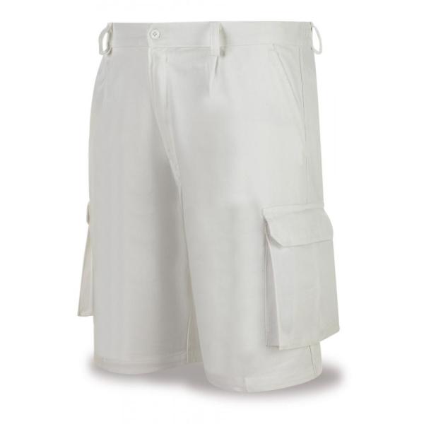 Bermuda blanca algodón de 245 g. ultibolsillos 3840