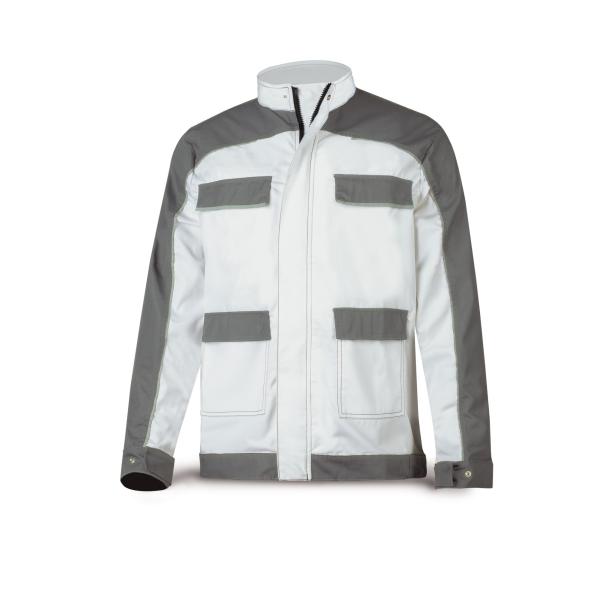 Chaqueta CANVA blanco/gris poliéster/algodón 245 gr. 4850