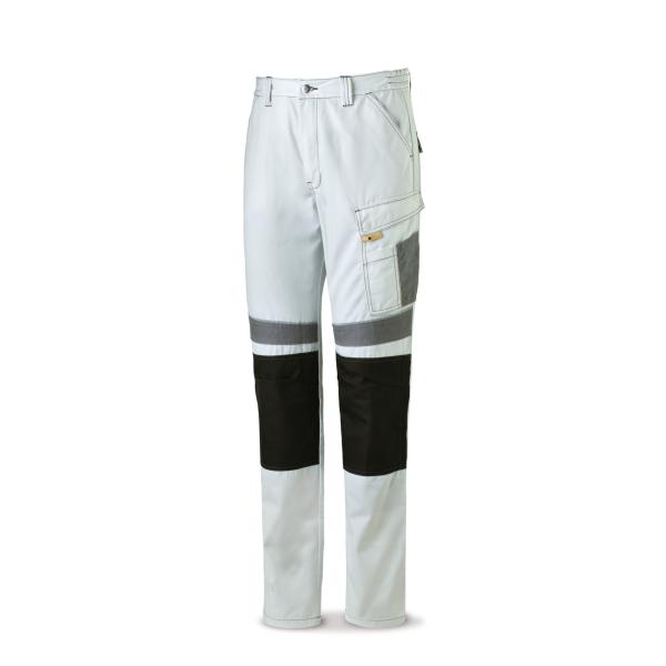 Pantalón CANVA blanco/gris poliéster/algodón 245 g. ultibolsillos 3840