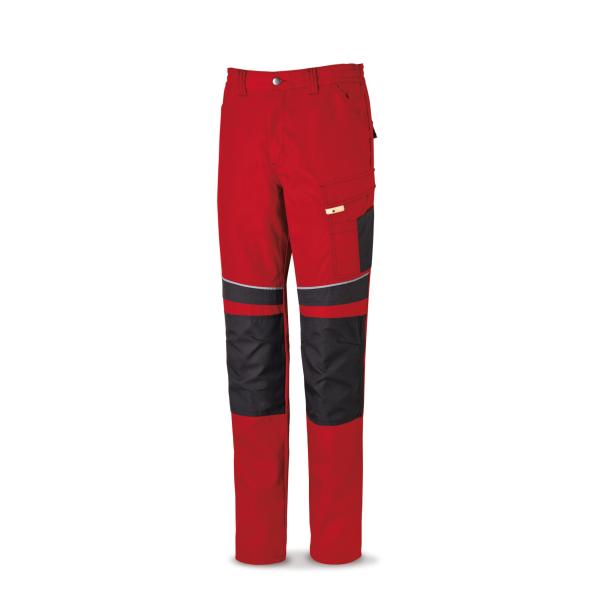Pantalón CANVA rojo/negro poliéster/algodón 245 g. ultibolsillos 3840