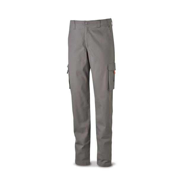 Pantalón TRETCH gris en algodón 260 gr. ultibolsillos 34
