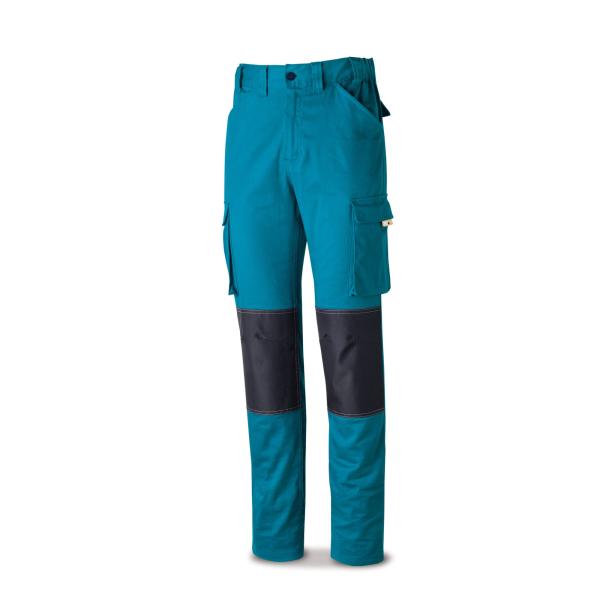 Pantalón TRETCH Pro eries azul eléctrico algodón. 220 gr. ultibolsillos 34