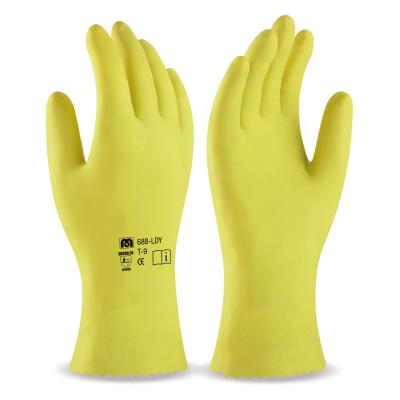 Guante tipo doméstico de látex amarillo para riesgos mecánicos superficiales. 7
