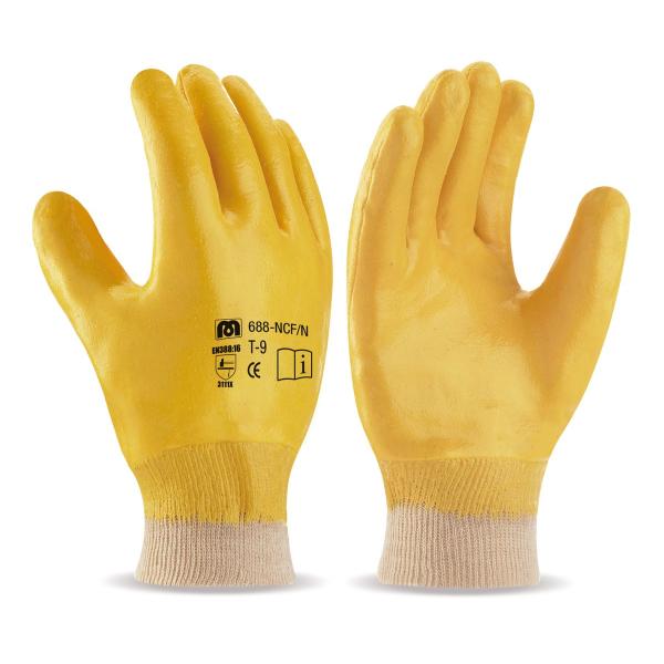 Dorso cubierto. Guante Nitrilo flexible con soporte de punto de algodón y puño elástico. 7