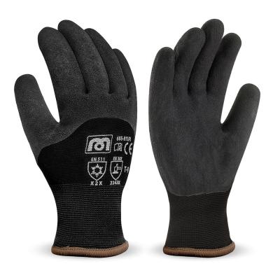 Guante de poliéster negro con recubrimiento de látex negro. 7