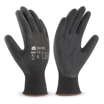 Guante de nylon negro con recubrimiento de látex negro. 7
