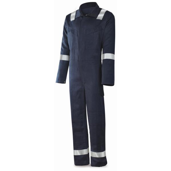 Buzo IGNÍFUGO y ANTIETÁTICO con cintas reflectantes. Algodón 220 gr. 4850