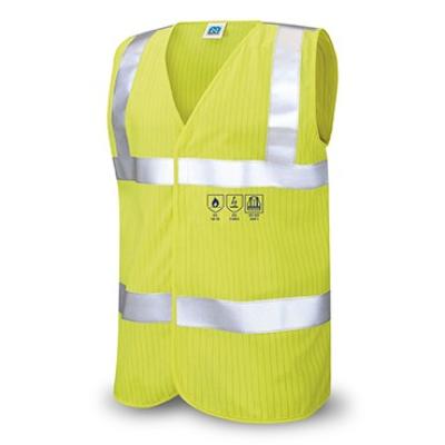 Chaleco IGNIFUGO Y ANTIETATICO alta visibilidad. 130 gr.