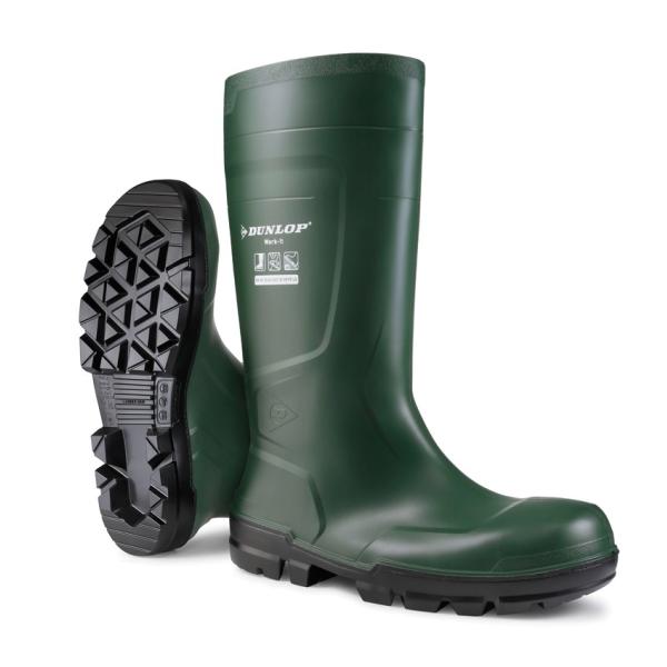 Bota de agua verde de seguridad PVC caña alta. Dunlop® (5 R O G) 36