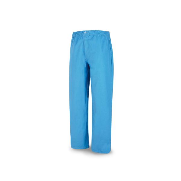 Pantalón sanitario azul celeste poliéster/algodón 180 g