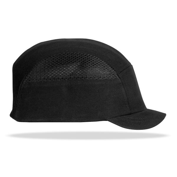od. “BUPER PRO”. Gorra de protección anti golpes con rejillas de ventilación lateral. Color negro visera corta (3 centímetros).