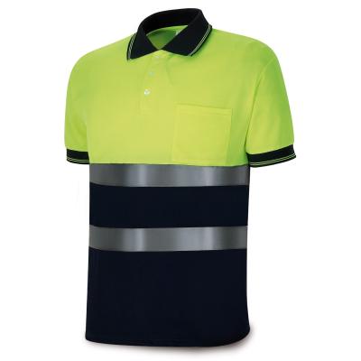 Polo Alta visibilidad amarillo/azul marino poliéster 150 gr.