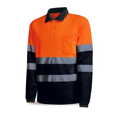 Polo A.V. bicolor poliéster con bandas segmentadas 150 gr