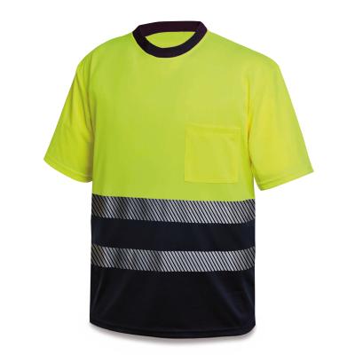 Camiseta A.V. bicolor poliéster/algodón con bandas segmentadas 150 gr.