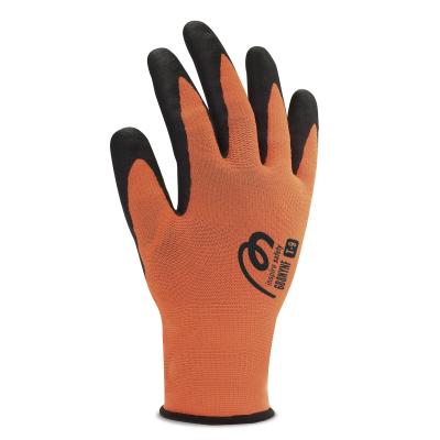 Guante de poliamida y licra naranja recubierto de espuma de nitrilo 7