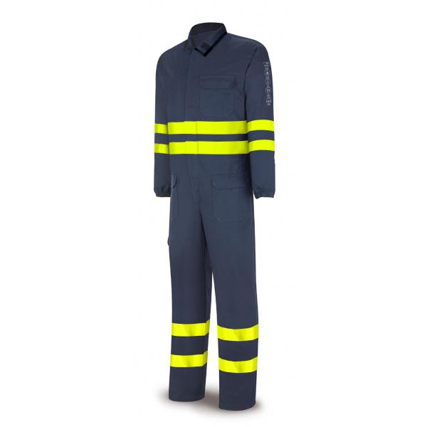 Buzo IGNÍFUGO y ANTIETÁTICO multinorma con cintas reflectantes. Algodón 260 gr. 4850