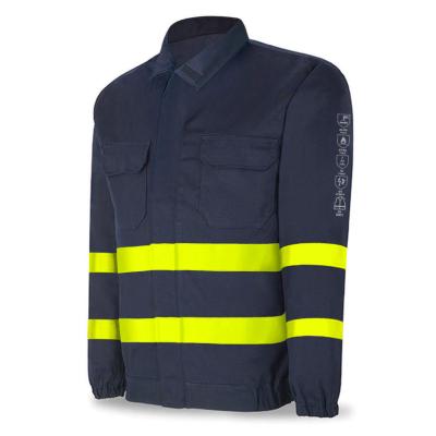 Chaqueta IGNÍFUGA y ANTIETÁTICA multinorma con cintas reflectantes. Algodón 260 gr. 4850