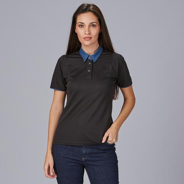 POLO MUJER CUELLO CAMISERO TEJANO "RED LINE"