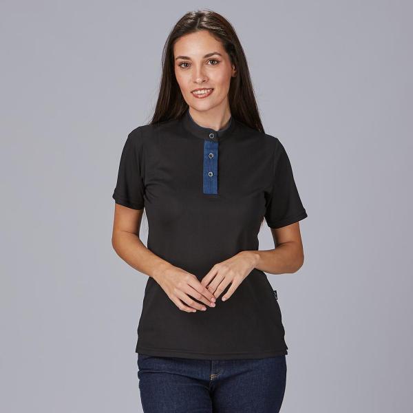 POLO MUJER CUELLO MAO TEJANO "RED LINE"